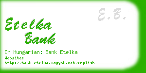 etelka bank business card